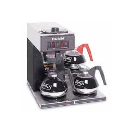 BUNN Pourover Coffee Brewer With 3 Warmers, 3L, VP17-3, Black 13300.0013